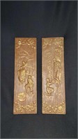2 Brass Wall Hanging Dancing ladies, and Man