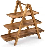 Duplexing Wood 3 Tier Serving Tray, Wooden