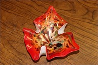 Murano Style Leaf Pattern Candy Dish