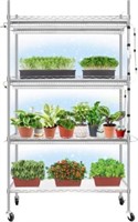 Monios-L Plant Shelf with Grow Lights  Silver
