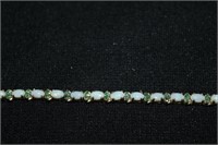 Sterling Opal & Emerald Bracelet