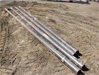 (4) Steel Pipes, 4"ID x Approx 23ft - Unused