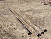 (4) Steel Pipes, 4"ID x Approx 30ft-10" - Unused