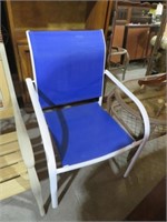 METAL WITH WOVEN SEAT & BACK PATIO CHAIR