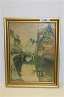 Vintage framed canal Print