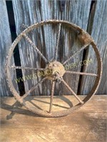 Iron wheel barrow wheel