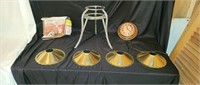 Vintage Christmas Tree Stand, Clock and Shades