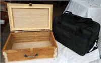 Wood box and travel gear tool bag clean inside