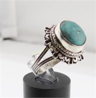 Ring Size 7 Turquoise, Sterling Silver