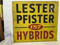 Vintage Lester Pfister Seed Sign Metal