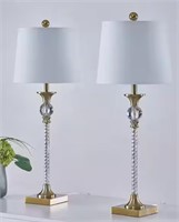 SET OF 2 MONTGOMERY 29.5' BRASS/CLEAR TABLE LAMP