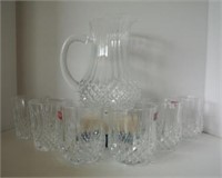 Crystal D'Arques Pitcher and Glasses