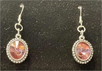 Antique pink Swarovski crystal on silver color