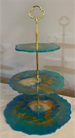 Ocean Colors 3 tier dessert stand sizes 6, 8, and