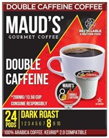 Maud's Double Caffeine Dark Roast Coffee Pods, 24