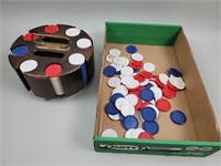 Poker chip carousel and chips