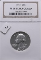 1961 NGC PF68 UC WASHINGTON QUARTER