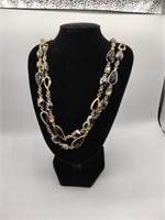Gold tone and rhinestone necklace
