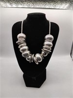 Silver tone necklace with rhinestones matching