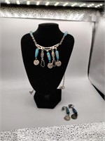 Decorator necklace and earrimgs