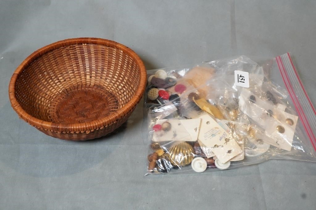 Basket of Assorted Buttons