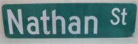 30"x 8" Nathan Reflective Street Sign Pictured