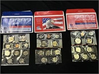 3 US Uncirculated Mint Sets - 2002P, 2002D, 2003D