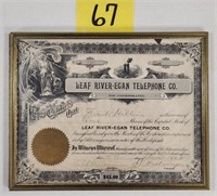 Leaf River - Egan Telephone Co. Stock Certificate