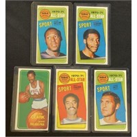 (5) 1970 Topps Basketball Tall Boys With Hof