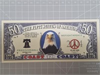 Fifty state dollars banknote