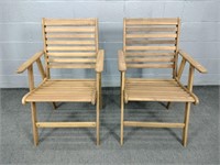 2x The Bid Solid Wood Patio Chairs