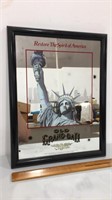 Old grand dad, Statue of Liberty mirrored sign.