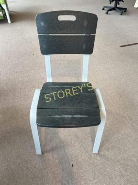 Polywood Black Stacking Patio Chair