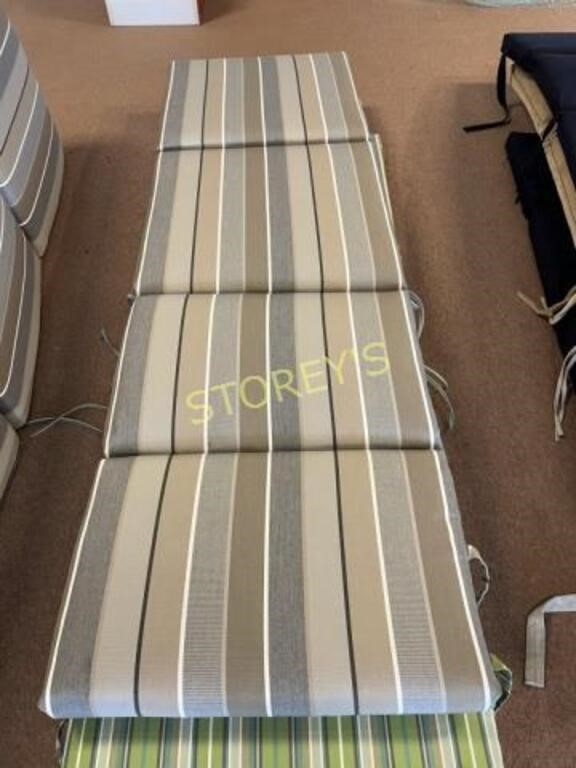 Sunbrella Lounge Cushion ~77 x 22 - Grey Striped