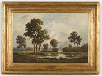 Leon Richet Signed 19th C. Barbizon Landscape