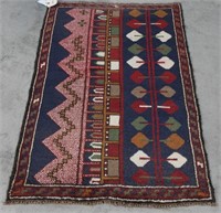 Hand Woven Baluchi Rug or Carpet, 3' x 4' 8"