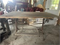 Antique Drafting Table 63" L x 43" D x 38 1/2"T