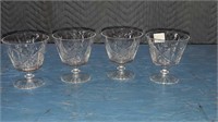 Four pinwheel Crystal Sherry glasses