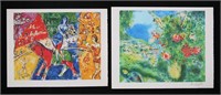 After Chagall 2 Lithographs Flowers & Circus Horse