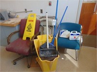 10-folding chair and mop bucket