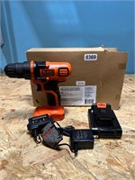 Black & Decker 20v cordless drill,no battery,works