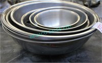 LOT, 11PCS, ASST S/S BOWLS 9"D - 19"D