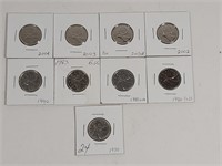A group of Canadian .25 cents, 1970BU,1980PL65