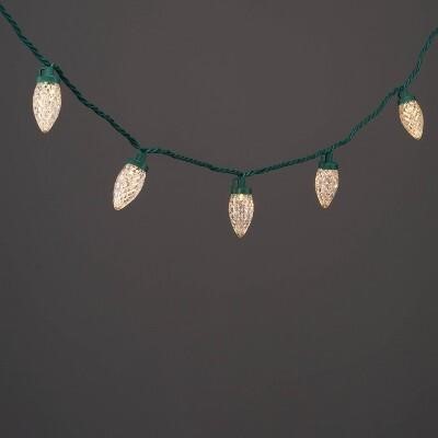 $13  25ct LED C9 Faceted String Lights Warm White