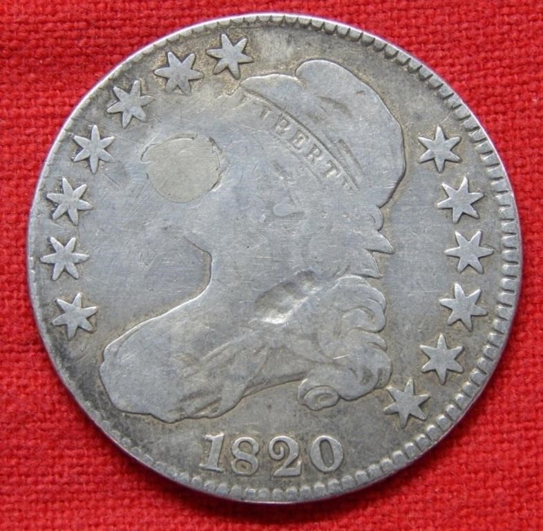 1820 Bust Silver Half Dollar - Repaired