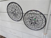 PAIR OF METAL WALL ART