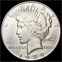 1934 Silver Peace Dollar CLOSELY UNCIRCULATED