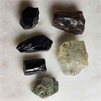 42 Ct Rough Emerald, Black Tourmaline etc Gemstone