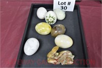 Alabaster Eggs & Onyx Bunny: