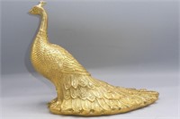 METAL ALLOY 'PEACOCK' STATUE